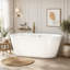 Baignoire de trempage autoportante en acrylique 63 po avec trop-plein et drain chromés, certifié Cupc