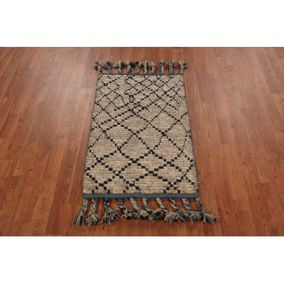 Handmade Moroccan Oriental Accent Rug 2x3