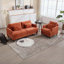 Canapé en chenille de style Mid-Century moderne en tissu avec coussins épais et pieds en bois brun, parfait pour le salon ou la chambre à coucher-1320880877