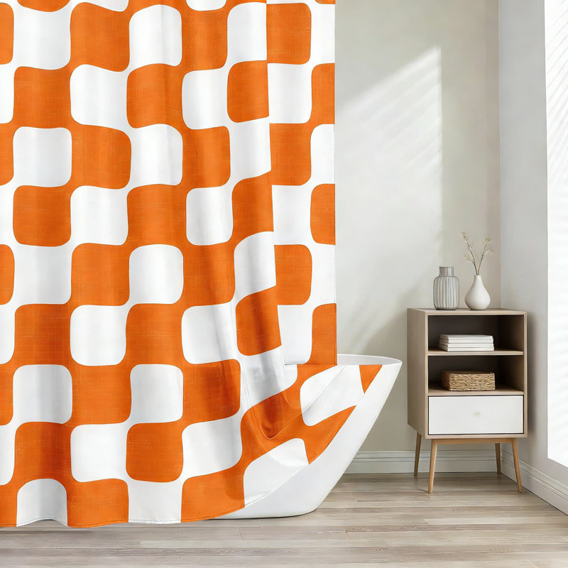 Ensemble de rideau de douche Retro, Orange
