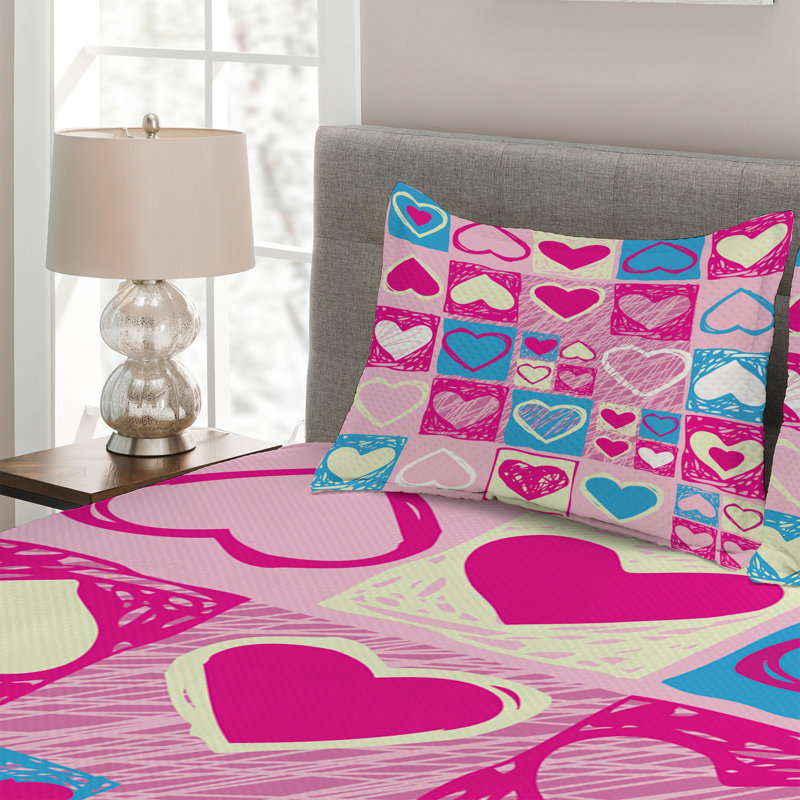 Modern & Contemporary Polyester Coverlet, Queen Bedspread + 2 Shams