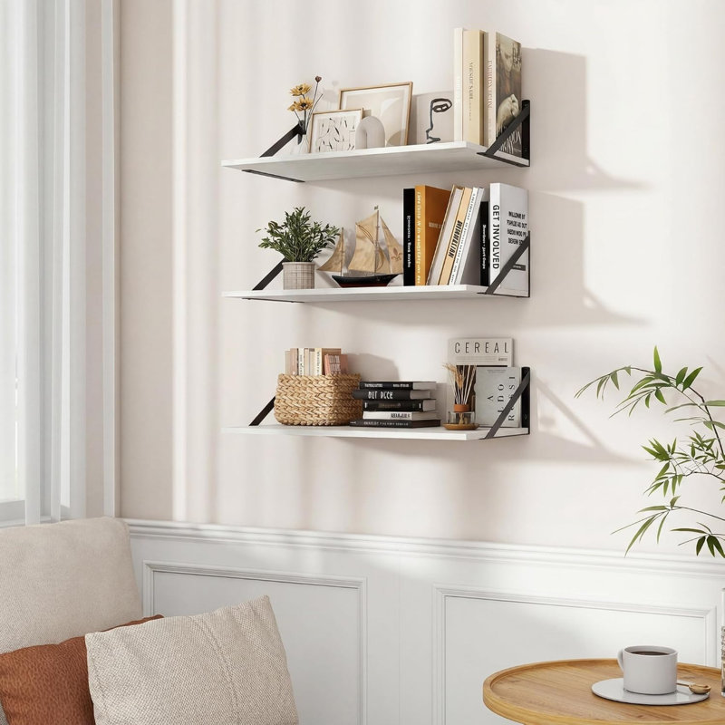 12.7cm H x 60.93cm W Bookcase, White