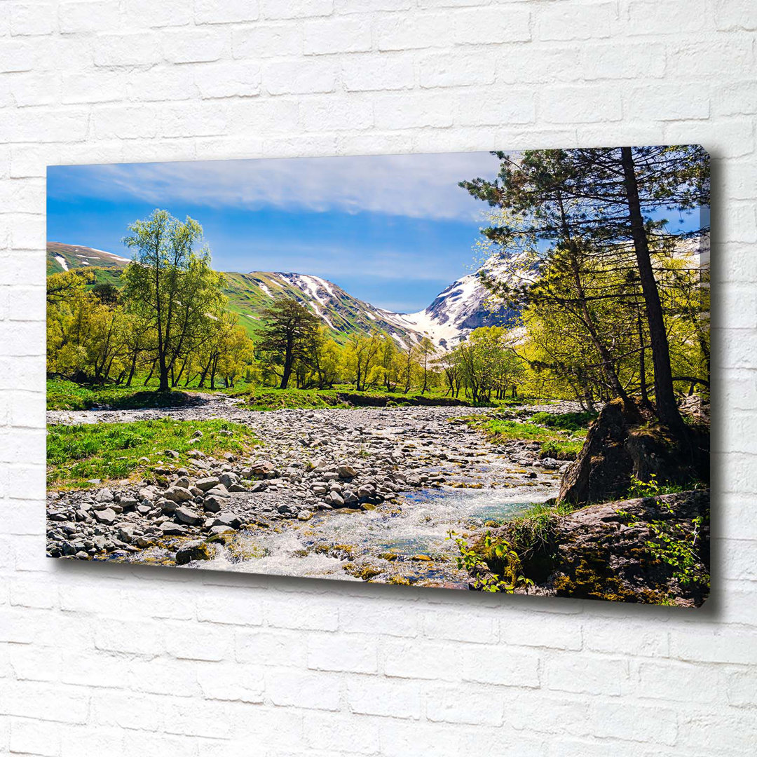 Fluss in den Bergen - Kunstdrucke auf Leinwand - Wrapped Canvas