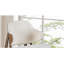 Chaise d'appoint moderne Mid-Century avec dossier à oreilles noyer / beige
