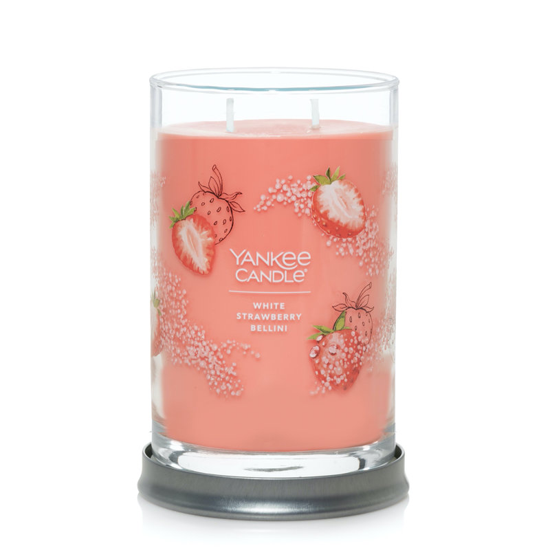 White Strawberry Bellini Scented Soy Large Tumbler Candle