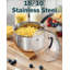 Casserole en acier inoxydable de 1 pte avec couvercle Cook N Home Professional, petite marmite à induction pour cuisson, poignée en silicone Stay-Cool-15791130