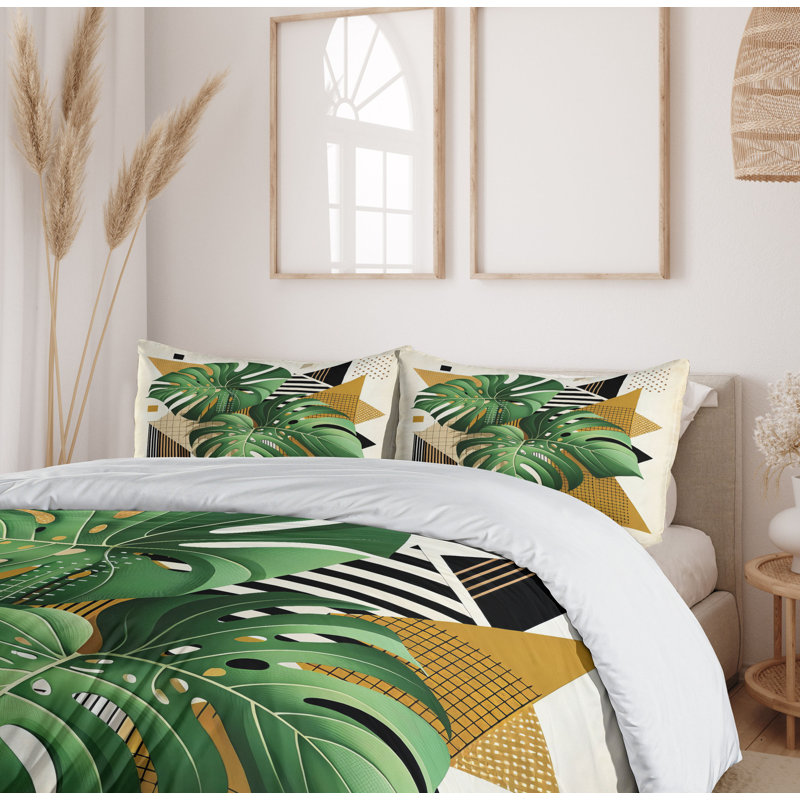 Monstera Duvet Cover, Queen Duvet Cover + 2 Standard Shams