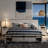 Farmhouse Platform Bed Frame with 47" Tall Barn Door Headboard-1564363825