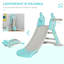 Aire de jeu 2 en 1 avec glissade et cerceau - 18 mois 4 ans pliable bleu