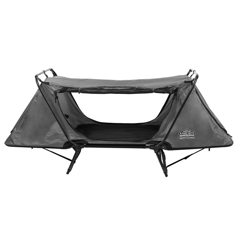 Lit de camp surélevé, chaise longue et tente Kamp-Rite Original, Gris