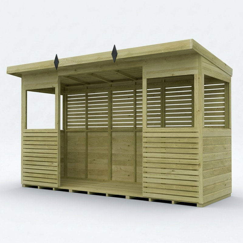 Total Sheds 12ft x 4ft Apex BBQ Shed - Stable Door Ventilated - Pressure Treated Timber - UK Manufactured