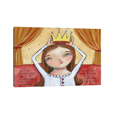 Straighten Your Crown Brunette by Teresa Kogut - Print on Canvas