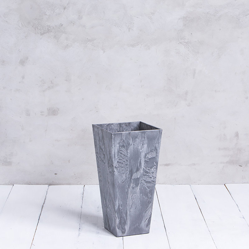 Sewickly Pot Planter, Gray, 27.5" H x 13.75" W x 13.75" D