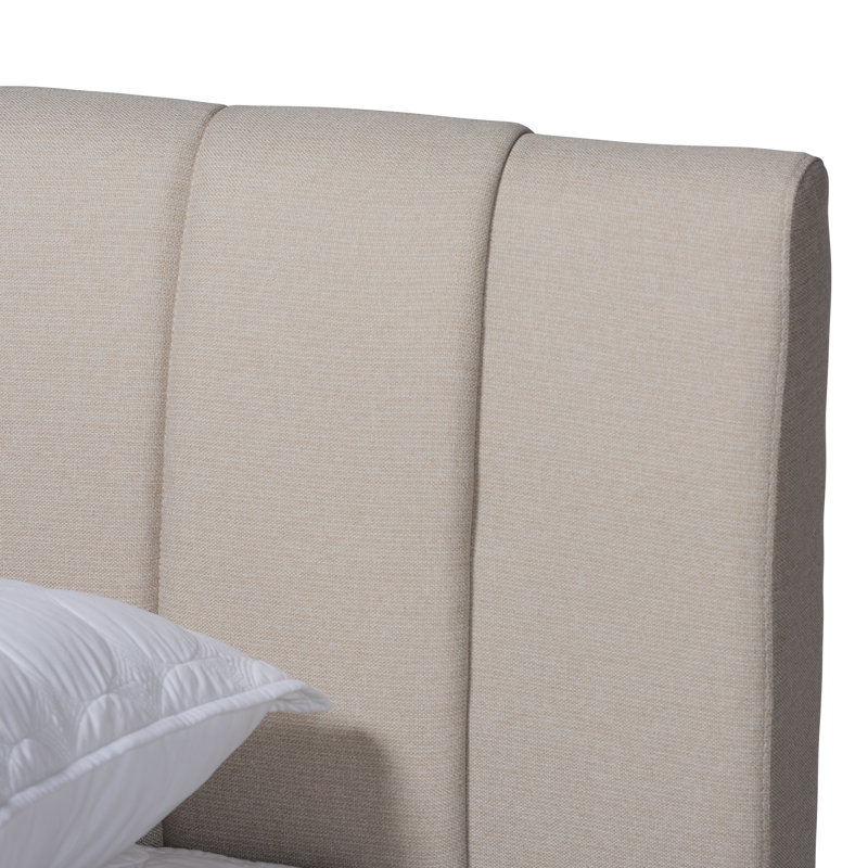 Lit plateforme tapissier Cirencester, Grand, Beige clair