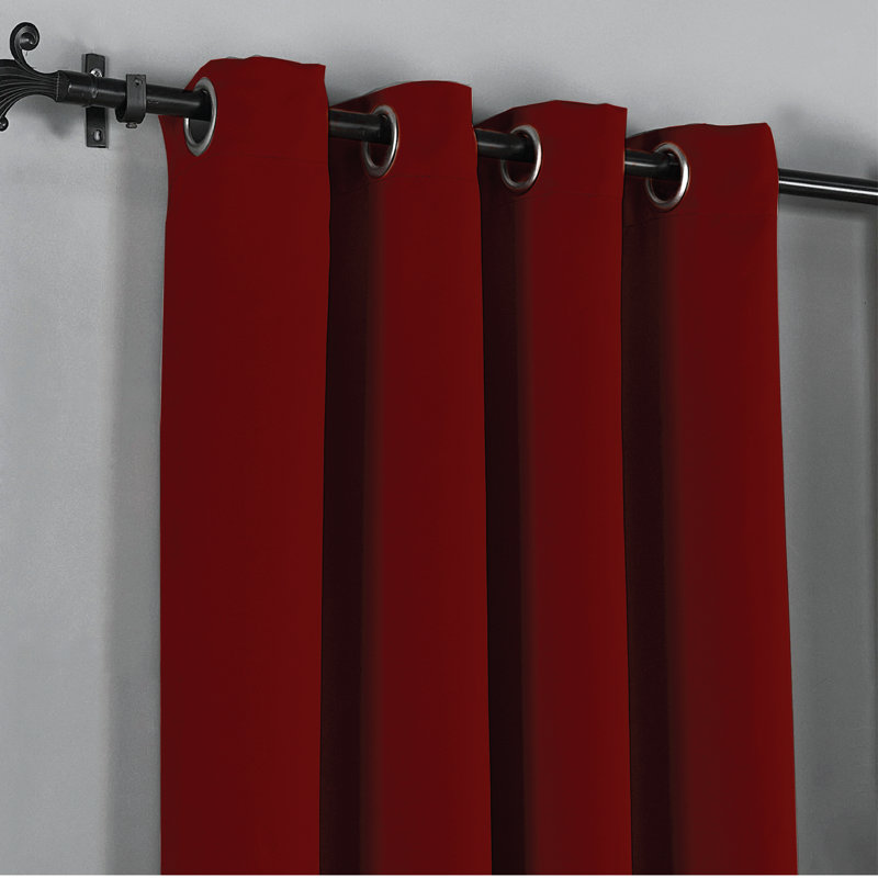 Frasco Blackout Curtain Pair, Red, 167.64cm Width x 228.6cm Drop