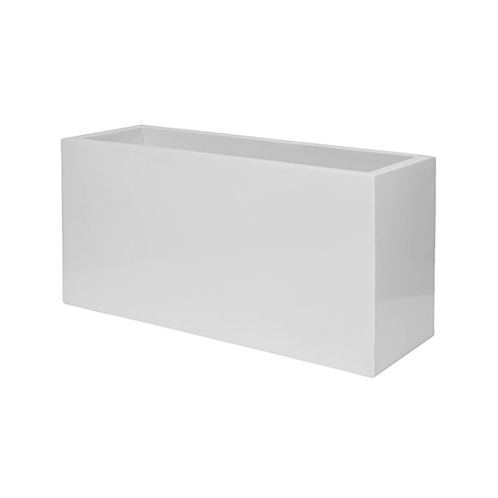 Connoisseur Fiberglass Planter Box, 8" H x 8" W x 20" D, Glossy White