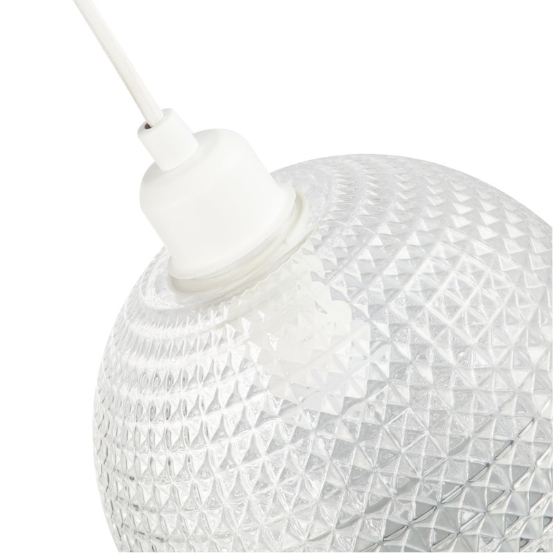 18cm H Glass Round Pendant Shade ( Screw On ) in Clear
