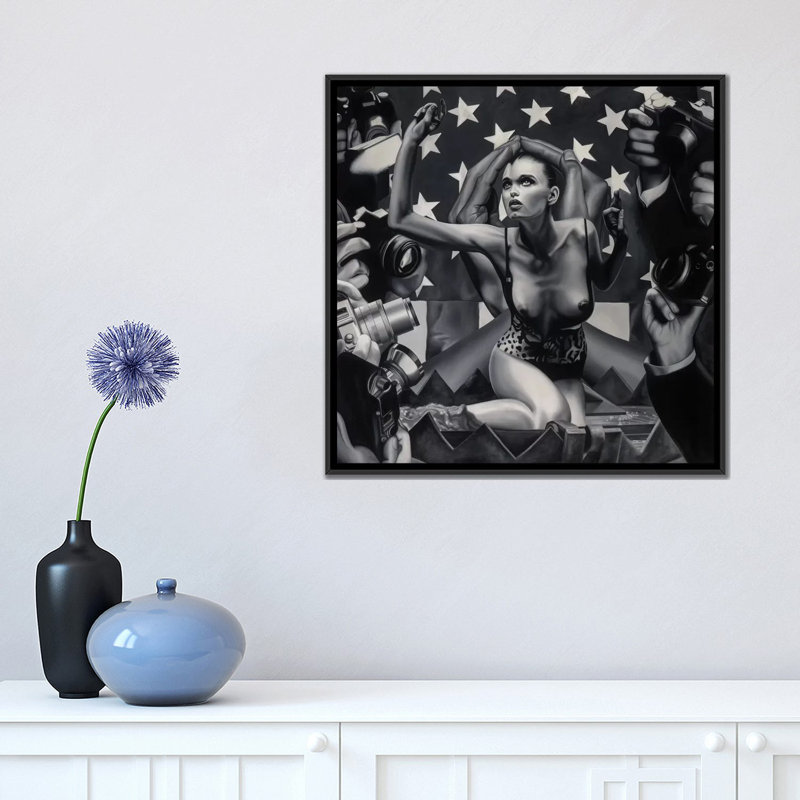 « catch a chutes star », impression sur toile, H 18 po x l 18 po x P 1,5 po, Toile avec cadre noir, Pas de tapis