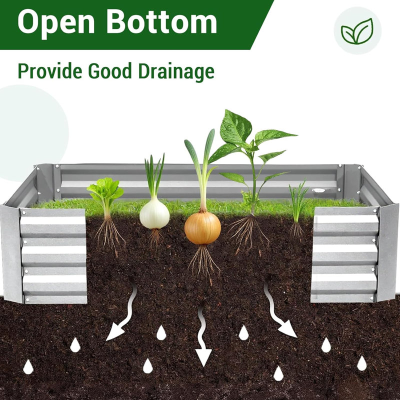Ensemble de jardinière en acier galvanisé pour serre et lit surélevé 2-en-1 6 x 3 x 3 pi avec couvercle en PVC et 2 fenêtres d'observation