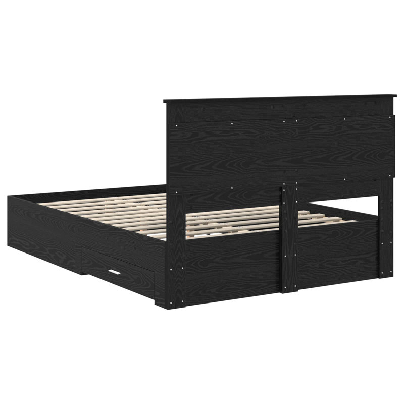 Bed, European Double (140 x 200 cm), Black Oak