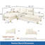 Canapé d'angle en L 2 pièces en similicuir beige de 258 cm (101,5 po) avec méridienne à gauche et pouf-1426395828
