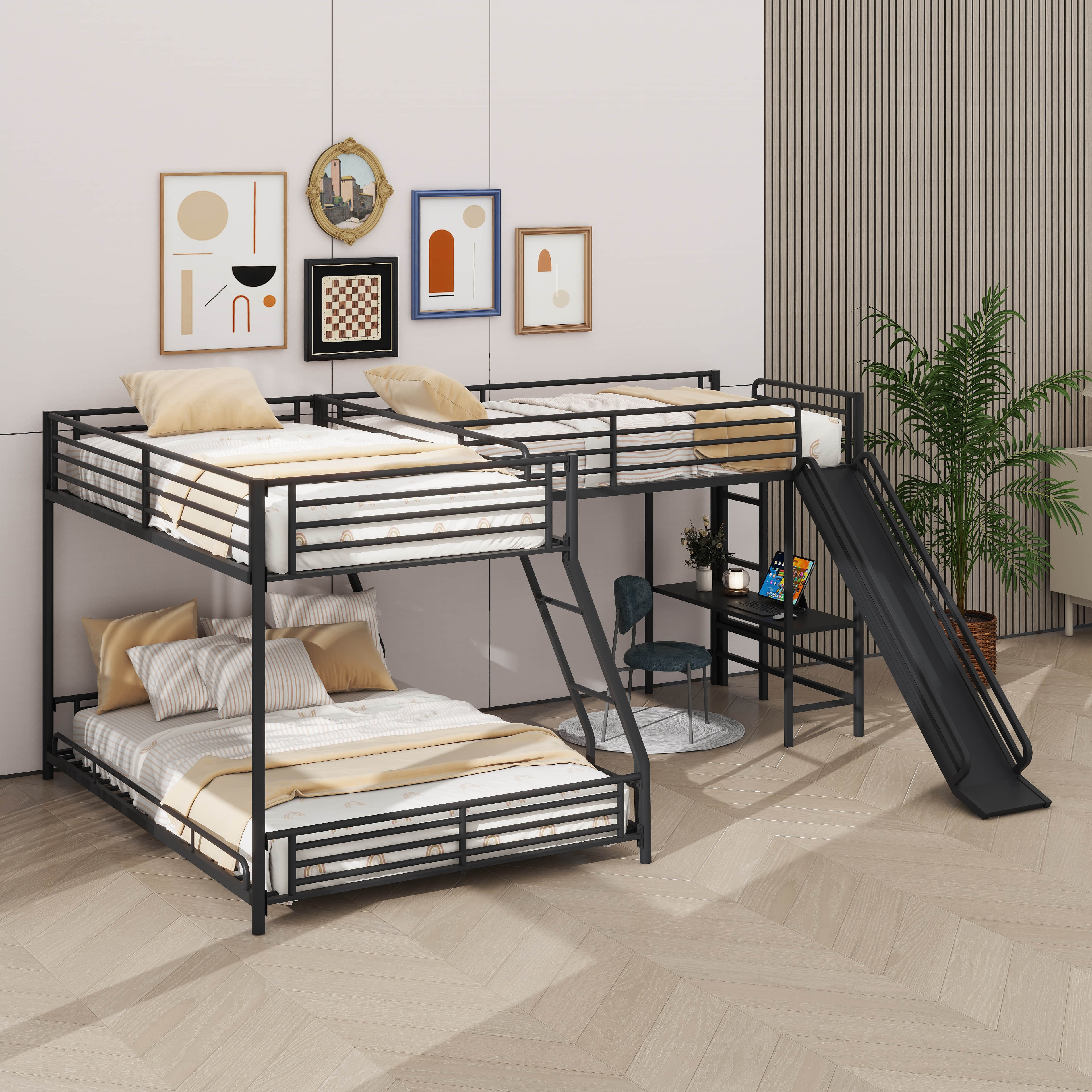 Isabelle & Max™ L-Shaped Twin Over Full Bunk Bed With Twin Size Loft ...