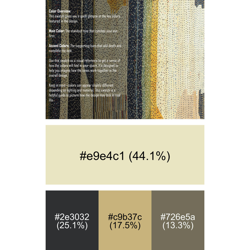 Tapis abstrait vert / beige Warre, Rectangle 2 pi x 3 pi