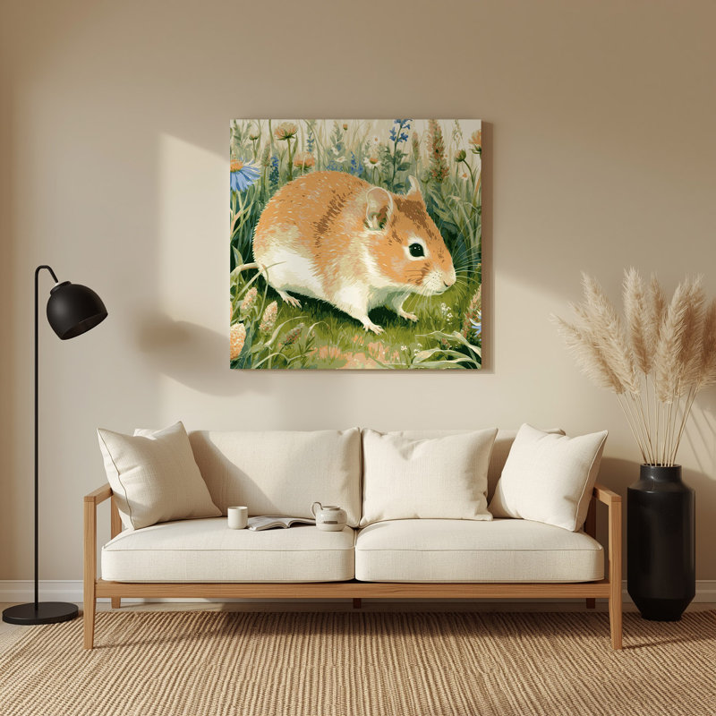 Faune gerbille, art mural en métal brun, H 12 po x l 12 po
