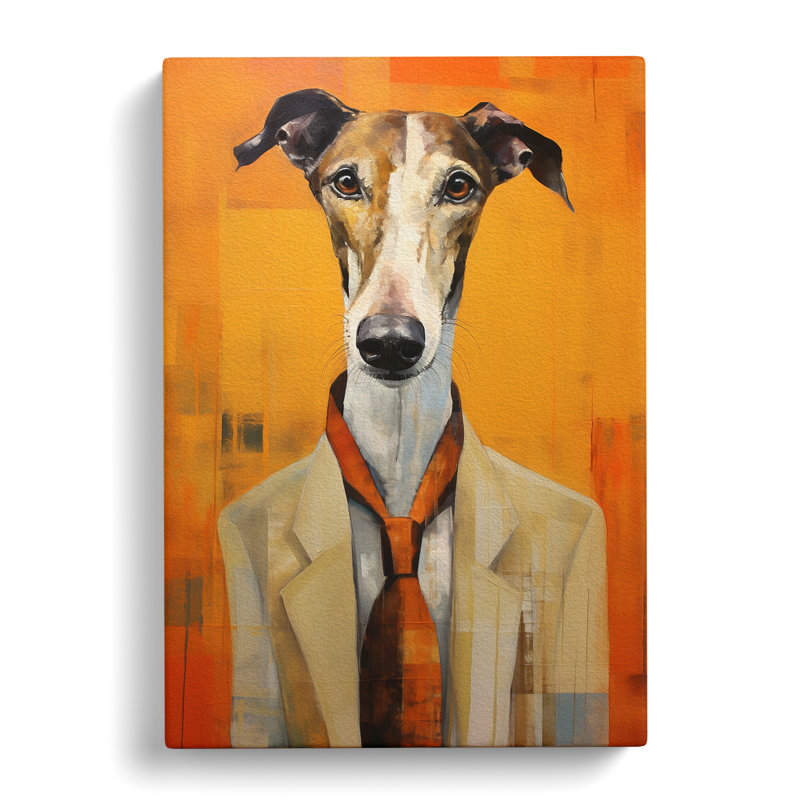 Greyhound Modern Art - Wrapped Canvas, 50cm H x 35cm W x 3cm D