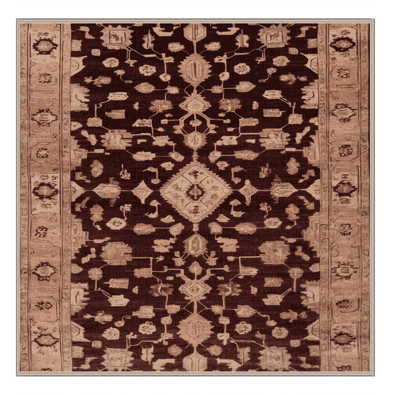Tapis brun lavable à la machine, Carré 7 pi