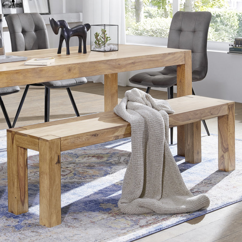 Warrenville Solid Wood Bench, 45cm H x 120cm W x 35cm D, Acacia