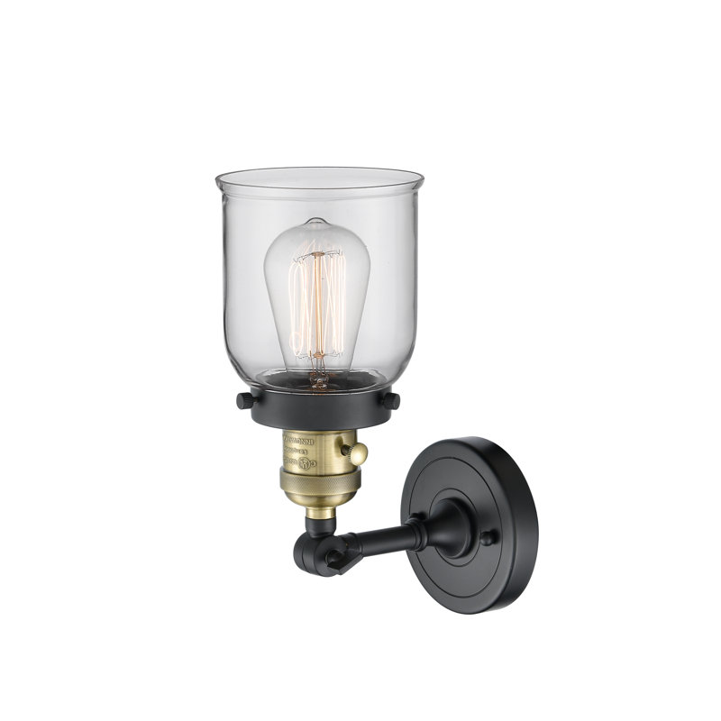 Bell - 1 Light 5" Sconce, 3.5 Watt Vintage LED Bulb, Clear, Black Antique Brass