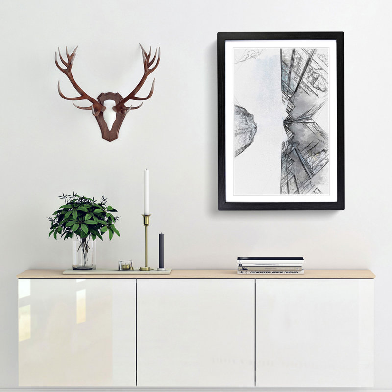 Sketching the Architecture Vol.70 - Picture Frame Drawing Print, Black Framed, 87cm H x 62cm W x 2cm D