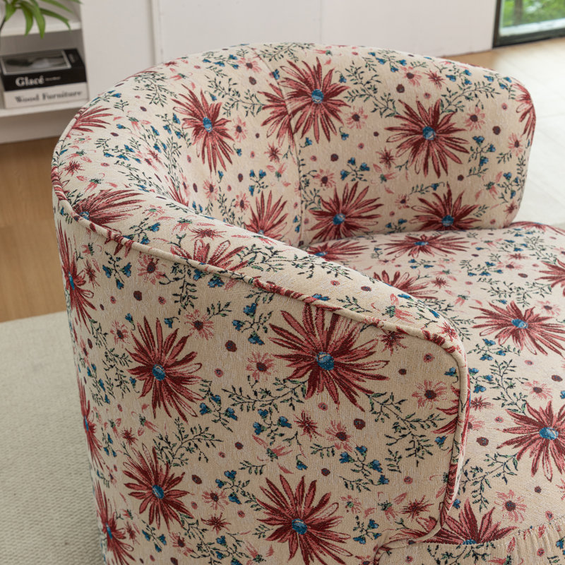 Fauteuil demi-tonneau pivotant rembourré Bryonie
