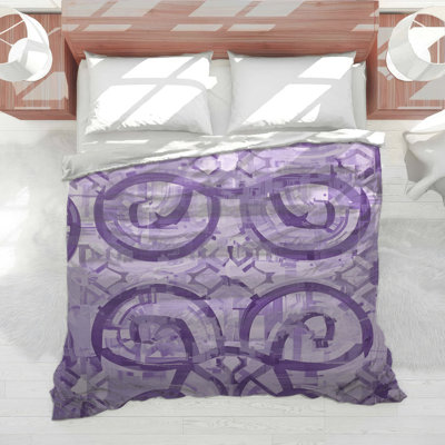 Édredon mauve à motif géométrique