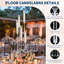 2Pcs 45.7''Tall 5 Arm Acrylic Candelabra Centerpieces for Tables, Clear Candle Holder for Wedding, Floor Candelabro Holders for Ceremony Birthday Party Home Decoration Fit 0.8 LED Candles(No Candle)