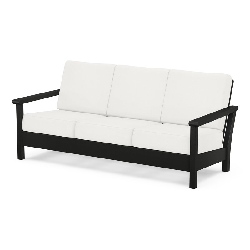 Harbour Deep Seating Sofa, Natural Linen, Black
