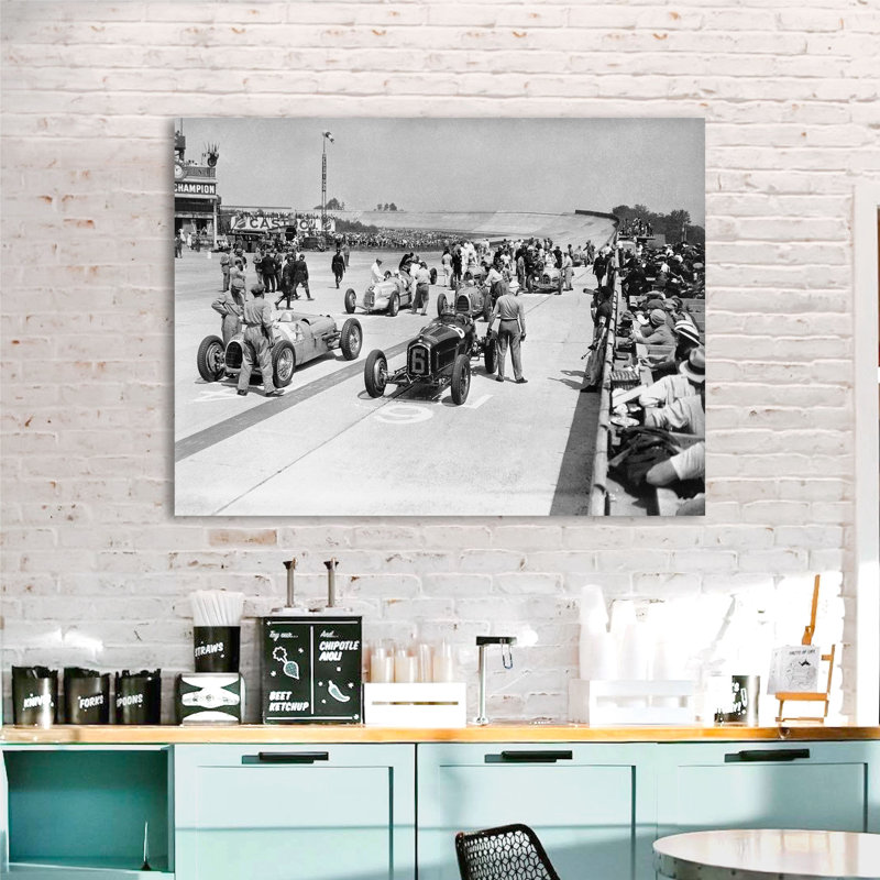 Grid Of The 1934 French Grand Prix - No Frame Print on Canvas, 50cm H x 70cm W x 4cm D