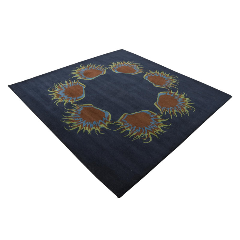 Tapis carré bleu marine Otto