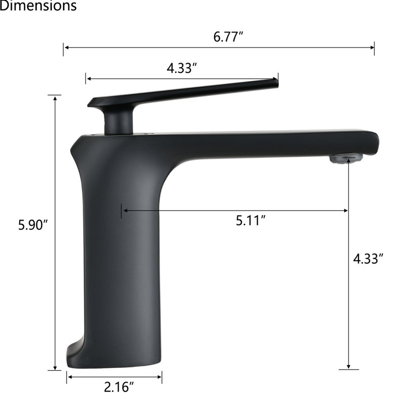 Matte Black Bathroom Sink Tap - Single Hole, Brass Construction, Provides Smooth Flow And Easy Maintenance Made, , Ensures Water