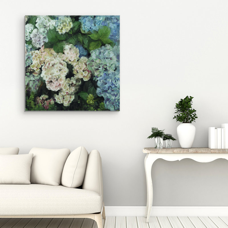 Hydrangea Garden - reproduction d'art sur toile, H 30 po x l 30 po x P 1,5 po