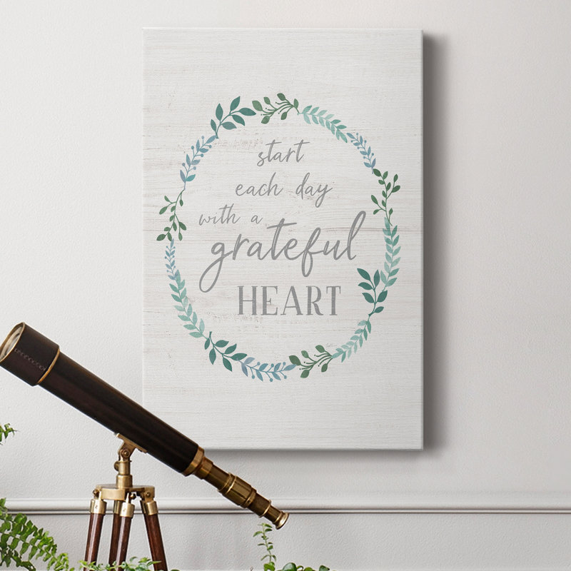 " Start Each Day ", 12" H x 8" W x 1" D