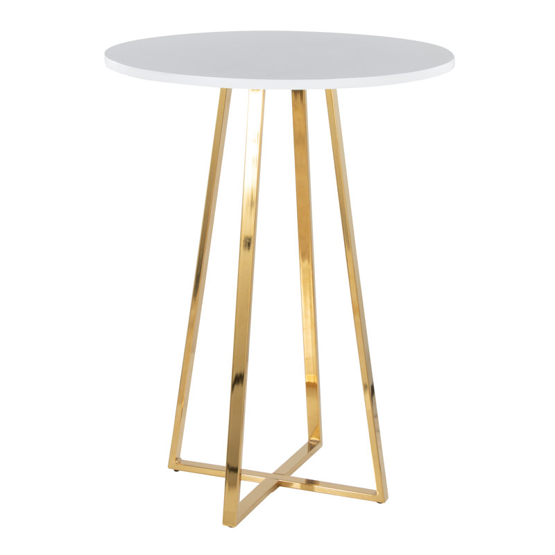 Table de bar et de comptoir Rayna, Doré, 36", Noir, noir, noir, noir