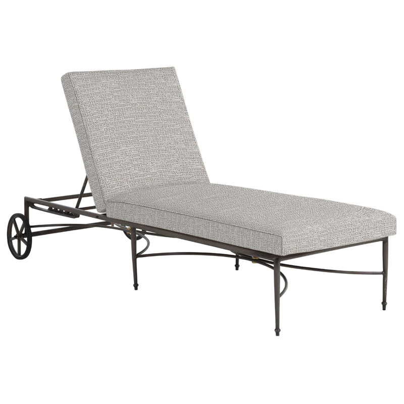 Chaise longue en aluminium Roma, Welt, Caramel tweed