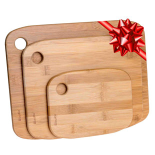  Bamboo Chopping Board Set of 3 - Wooden Chopping Board Set in 3 Sizes (Small, Medium, Large) - Cutting Boards for Kitchen