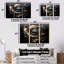 Organique, bleu, liquide, or, tourbillon, ensemble d'art mural spirales abstraites-855314762-855314752