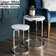 Algona Set Of 2 Tables White Table Top Chrome Legs Living Room Decoration Space Saving Design