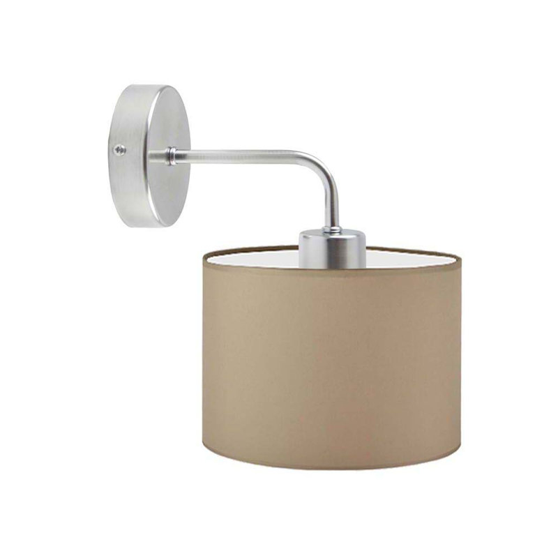 Ayanne Armed Sconce, Beige, Brushed Steel