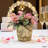 Hosley Metal Planters 7" Dia x 6" H Ideal Farmhouse Decor for Floral Arrangements Weddings, Gift Special Events Parties Outdoor Planters Gold-642003299-642003310