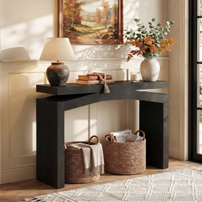40-Inch Console Table, Small Entry Table with Arched Design
